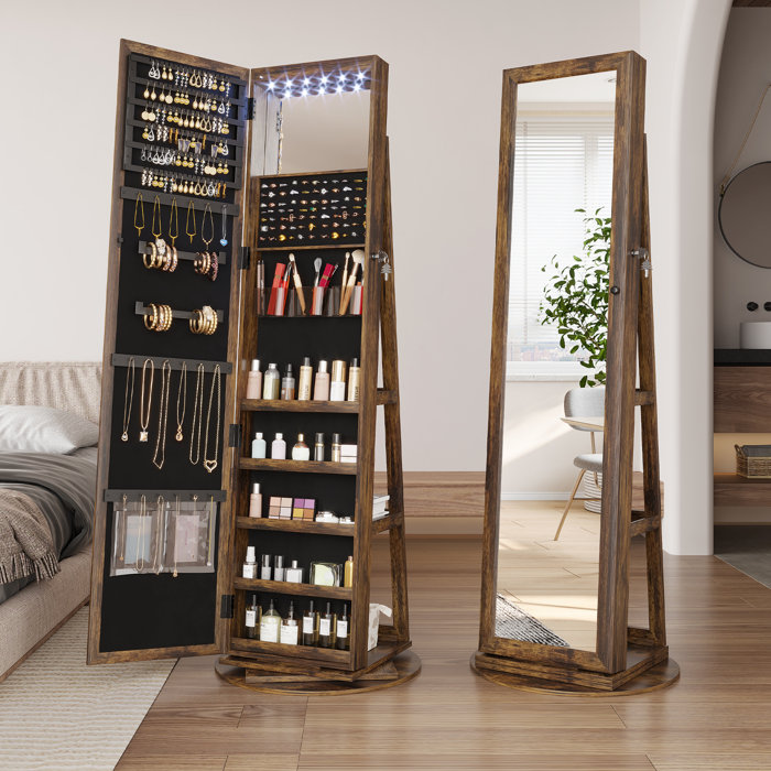 Loon Peak® Chrisney 21.6'' Wide Jewelry Armoire with Mirror & Reviews